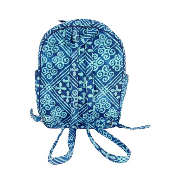 VERA BRADLEY Leighton $88 Cuban Tiles Blue Quilted Cotton Backpack - NEW - Picture 3 of 6